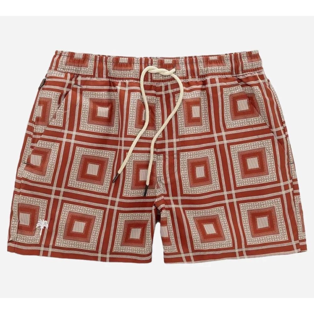 OAS Swim Trunks Rubin Yard Geometric Euro Summer Luxe Beachwear 3.5" Inseam XS